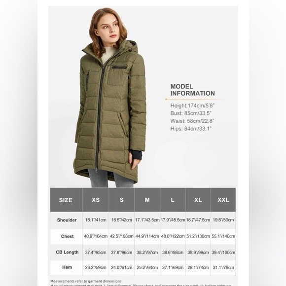 New Orolay Women's Full Zip Slant Pocket Hooded Puffer Down Coat Jacket Size XL - Picture 4 of 11